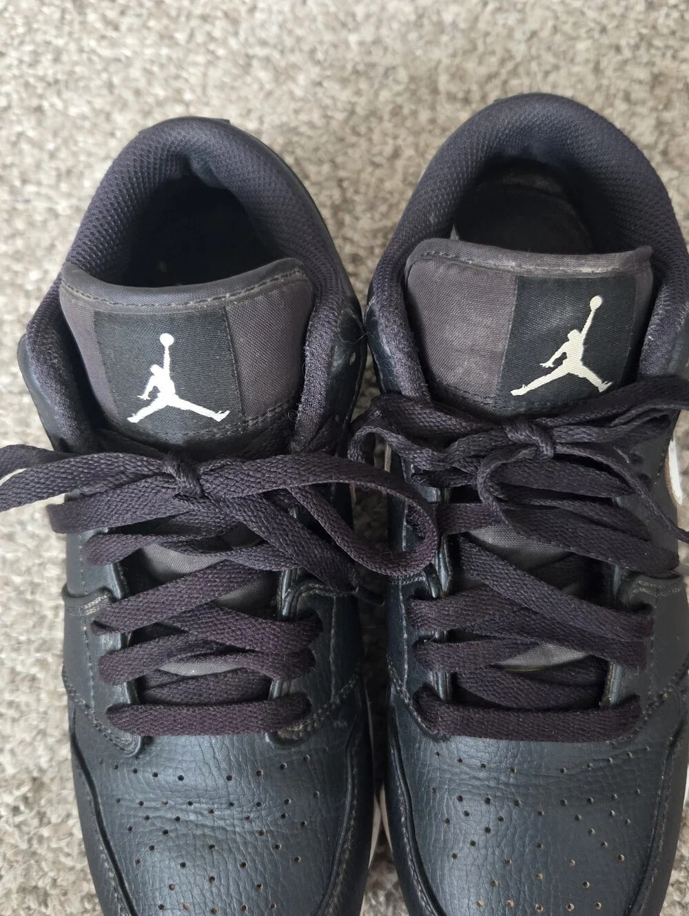 Nike Air Jordan 1 Low Cleats GS Youth Size 5Y Black White Football Baseball